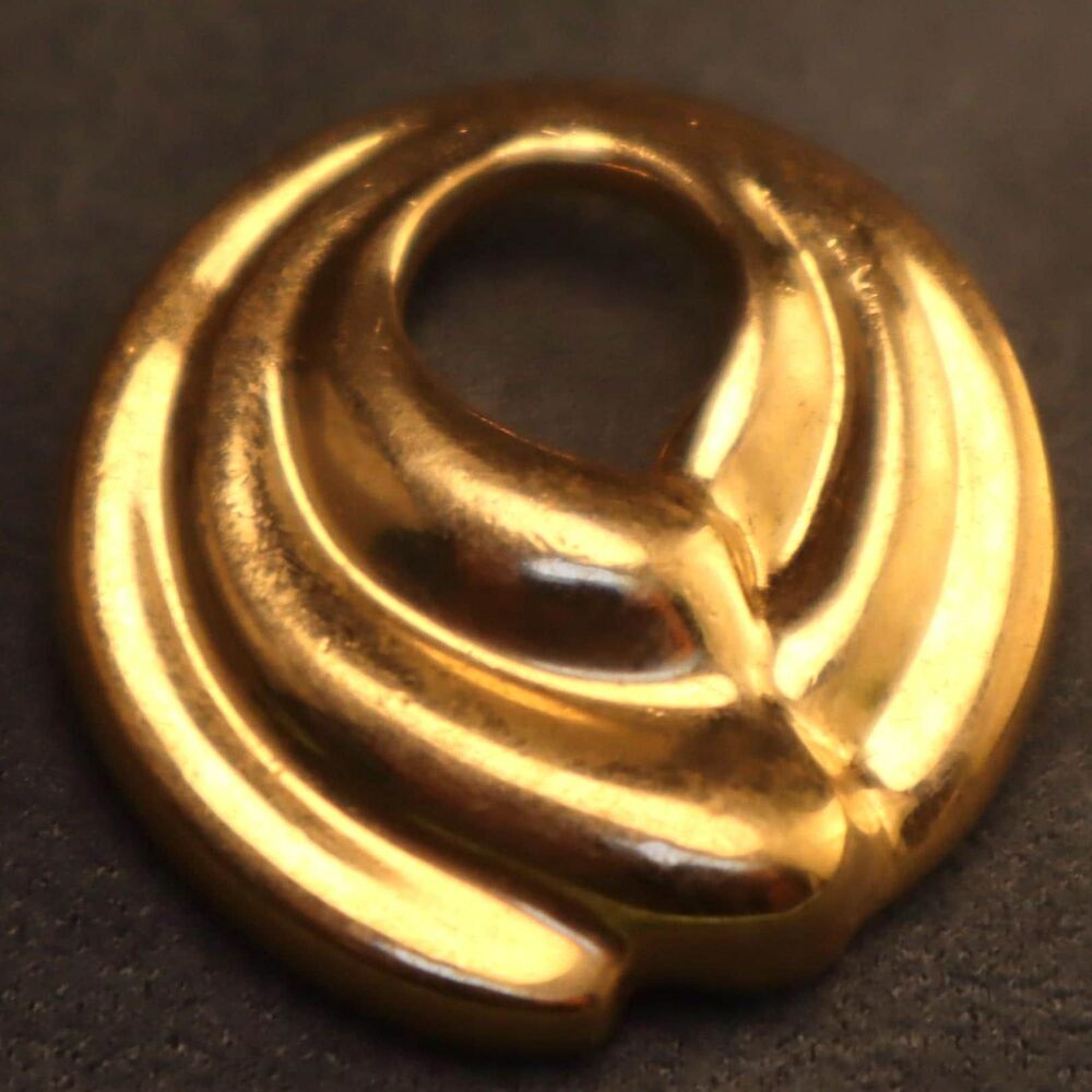 Vintage Trifari Gold Swirl Circle Brooch Pin